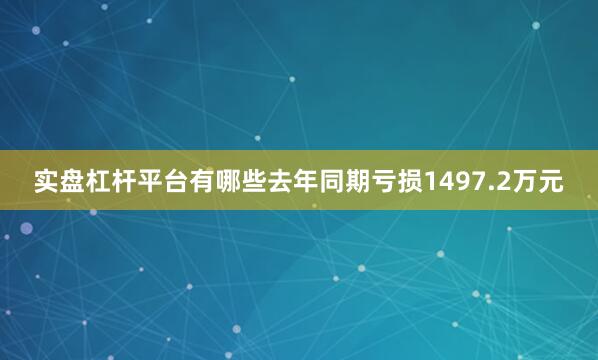实盘杠杆平台有哪些去年同期亏损1497.2万元