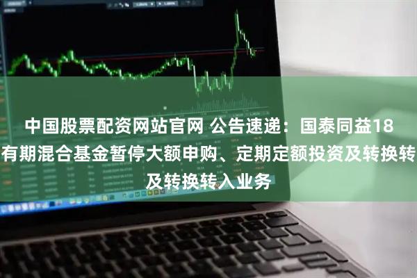 中国股票配资网站官网 公告速递：国泰同益18个月持有期混合基金暂停大额申购、定期定额投资及转换转入业务